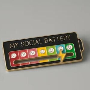 Social battery movable meter pin